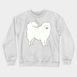 Cute samoyed dog smiling with tongue out Crewneck Sweatshirt